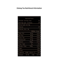 Nutritional Information Nutritional Information