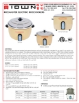 Rice Cooker Spec Sheet Rice Cooker Spec Sheet