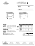 Sorting Table Spec Sheet Sorting Table Spec Sheet