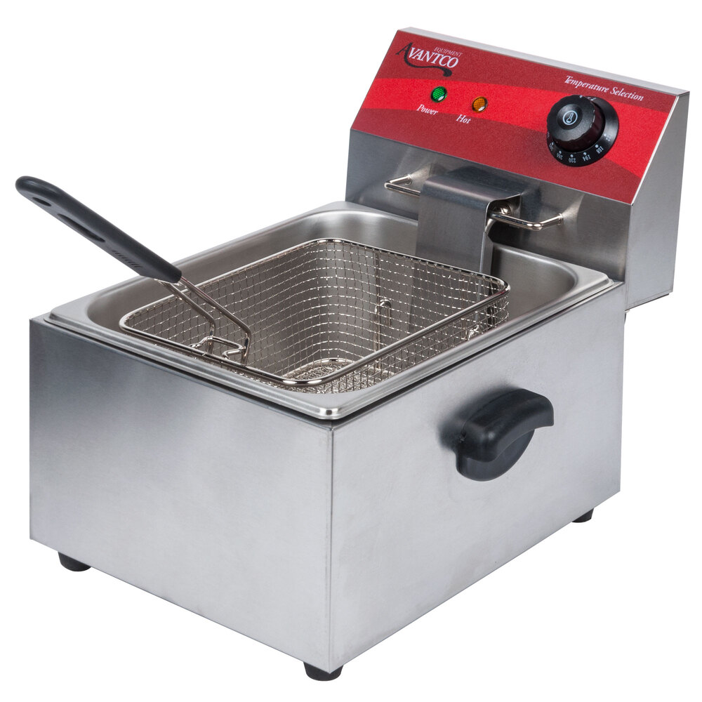 Avantco F100 10 lb. Electric Countertop Fryer - 120V, 1750W