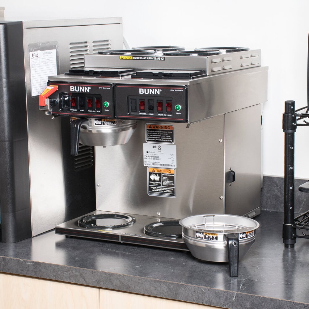 Bunn 23400.0011 CWTF 4/2 Twin 12 Cup Automatic Coffee Brewer with 4 Upper and 2 Lower Warmers ...