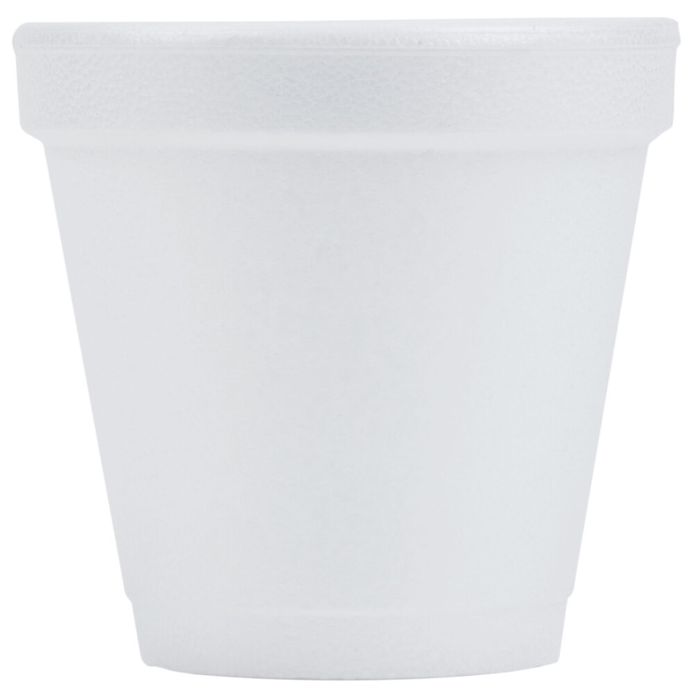 Dart Container 4J4 Cup Container, 4 Oz, Foam, White, 50/pk Lid# Dtt4jl