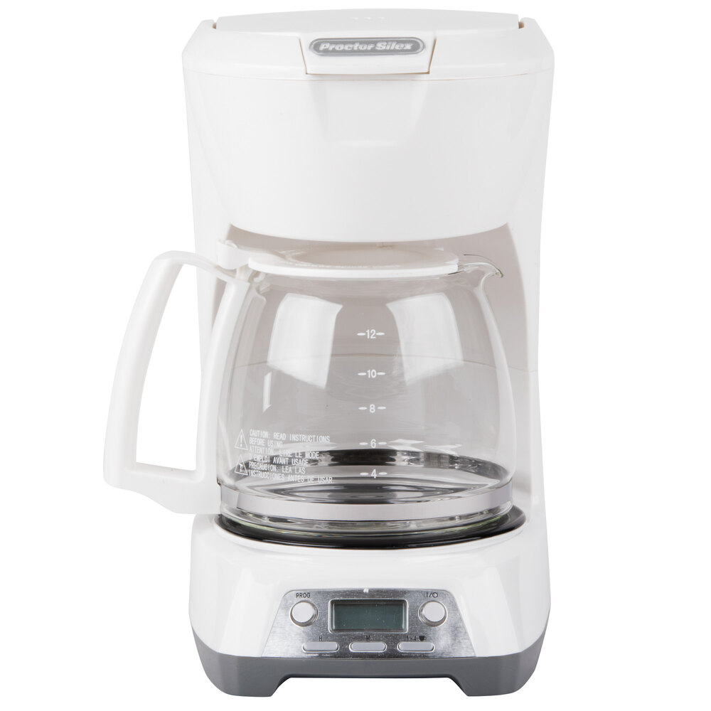 Proctor Silex 43671 White Programmable 12 Cup Coffee Maker with Auto Shut Off