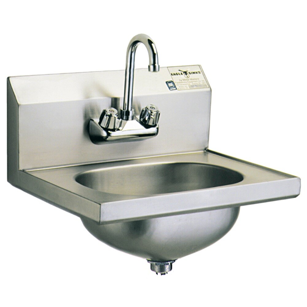 ... HSA-10-F-MG MicroGard Hand Sink with Gooseneck Faucet and Basket Drain