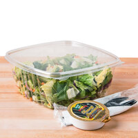 D&W Fine Pack VH64P VersaPak 64 oz. Recyclable Square Hinged Take Out Deli Container - 200/Case