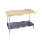 Wood Top Work Tables with Undershelf