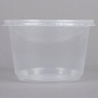 Choice 16 oz. Microwavable Translucent Round Deli Container and Lid Combo Pack - 250/Case