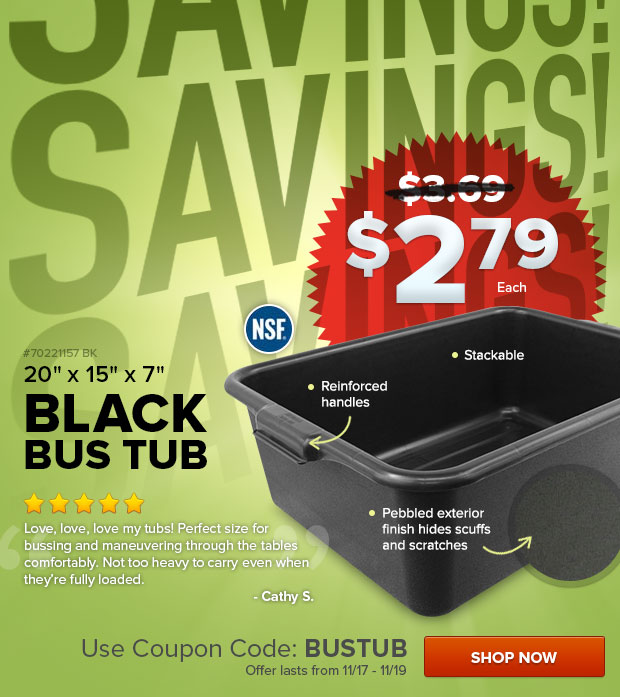 Savings! Savings! Savings! Black Bus Tub on Sale!