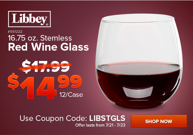 Libbey 16.75 oz. Stemless Red Wine Glass