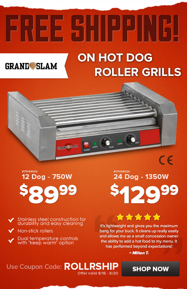 Free Shipping on Hot Dog Roller Grills