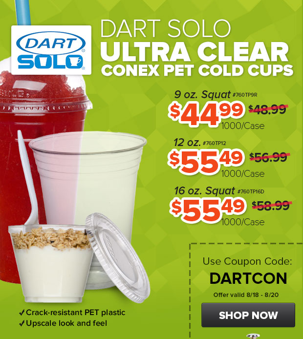Dart Solo Ultra Clear Conex Pet Cold Cups