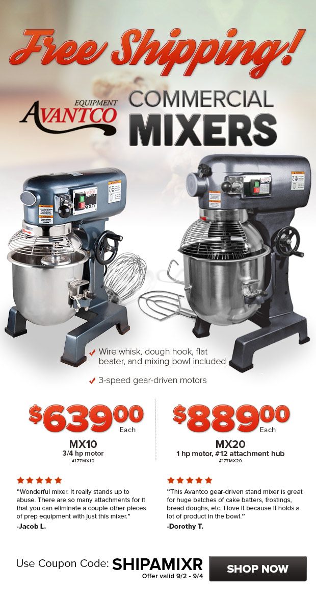 Free Shipping On Commercial Mixers!