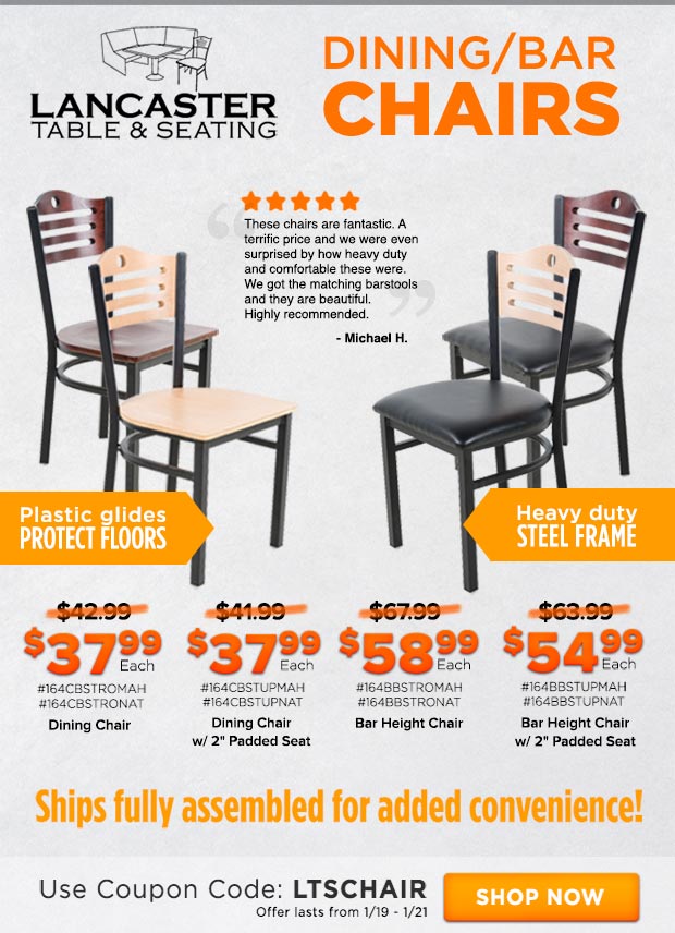 Sales on Lancaster Table and Seating Bistro Chairs