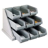 Squared Black Condiment Organizer With Acrylic Dividers - 12 X 12 X 5 25 In