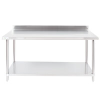 regency 30 inch x 72 inch 16 gauge stainless steel commercial work table with 4 - Stainless Steel Work Table With Backsplash regency 30 inch x 72 inch 16 gauge stainless steel commercial work table with 4 - Stainless Steel Work Table With Backsplash