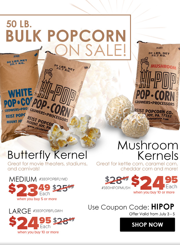 50 Lb. Bulk Popcorn on Sale!