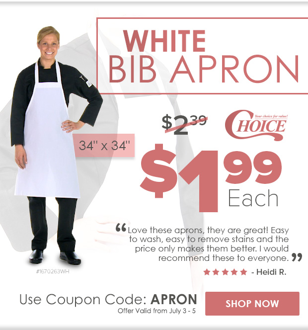 Save on White Bib Aprons!