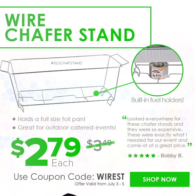 Wire Chafer Stands on Sale!